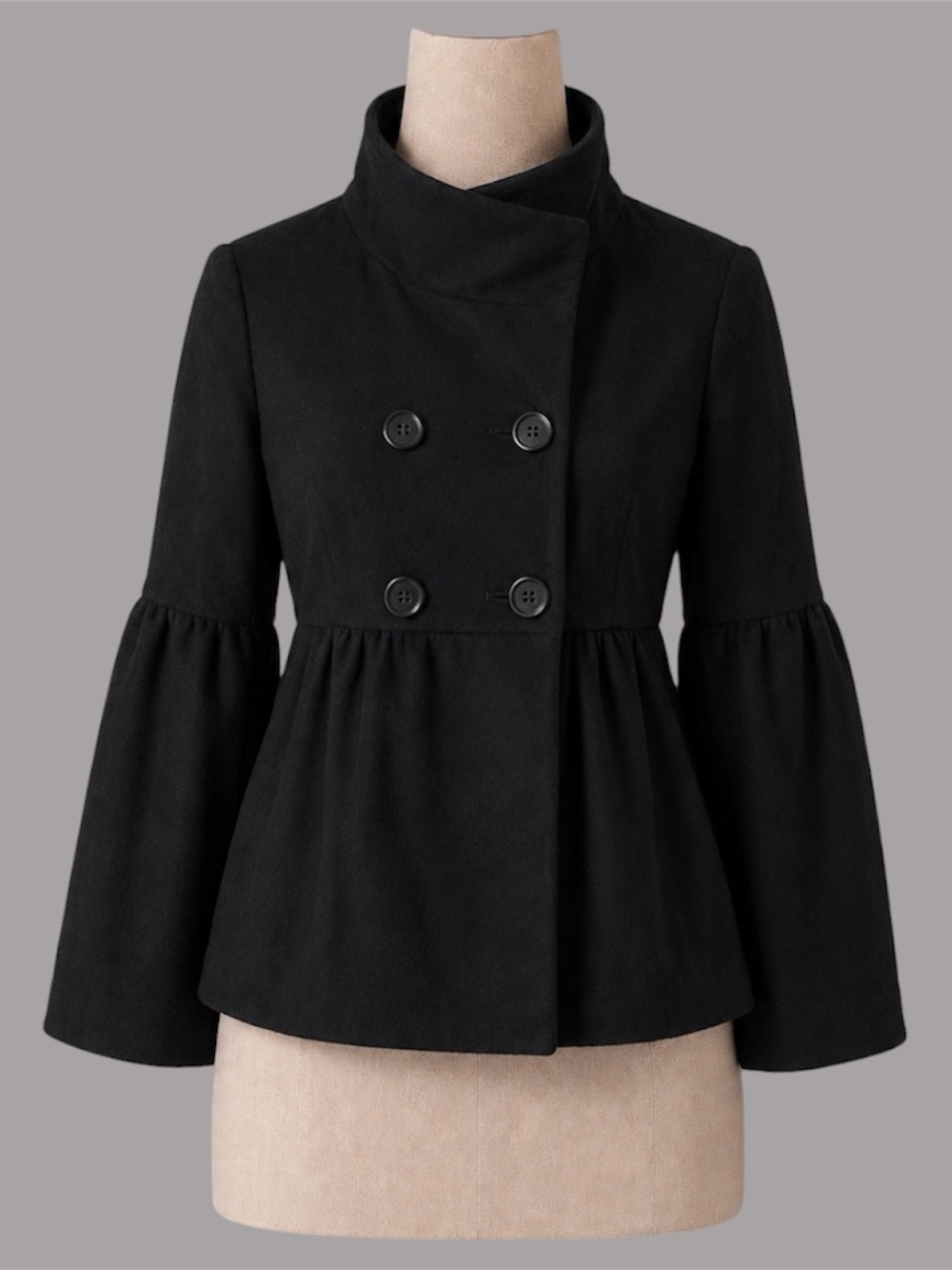Vintage A.B.S Allen Schwartz Black Peplum Coat Jacket